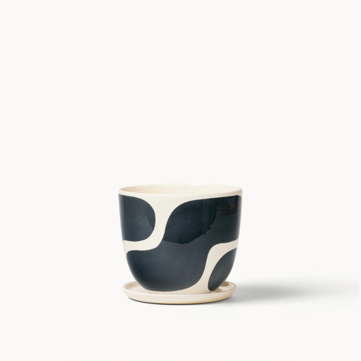Black Color Block Planters (gloss): Small