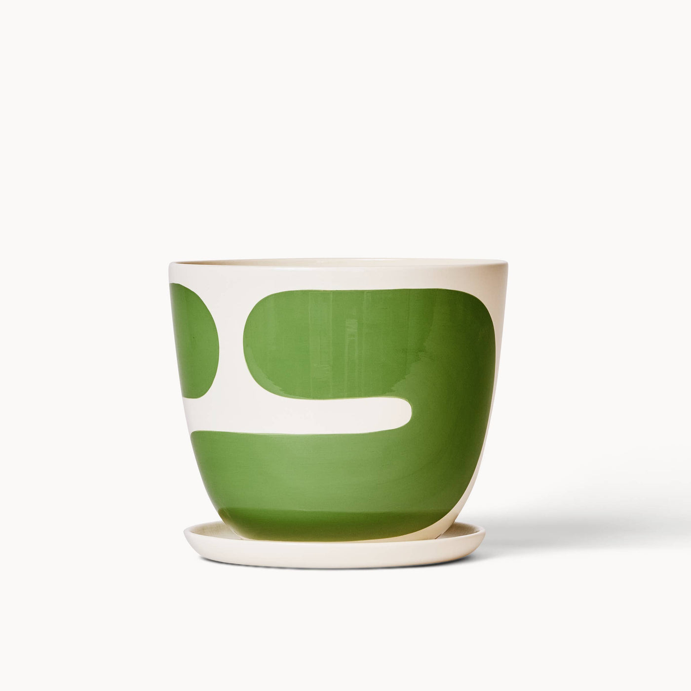 Meadow Color Block Planters (gloss): Medium + Saucer
