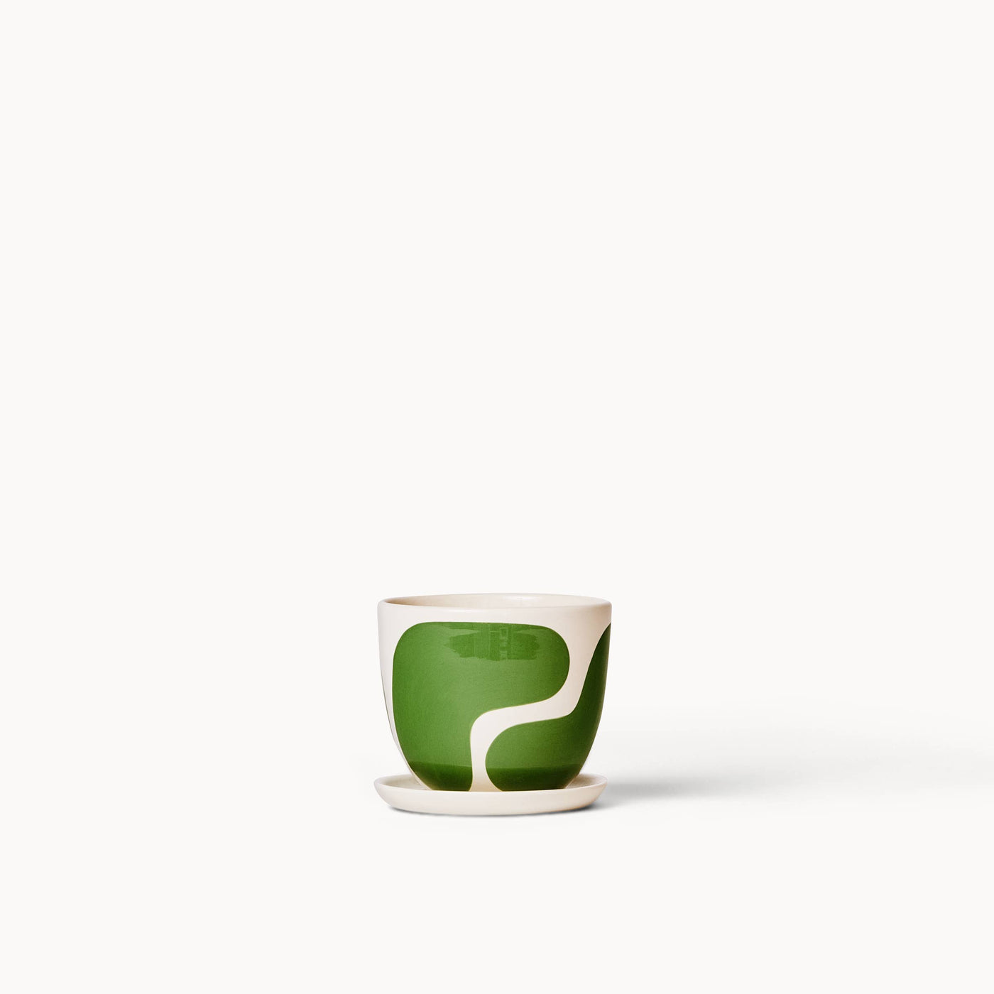 Meadow Color Block Planters (gloss): Small + Saucer