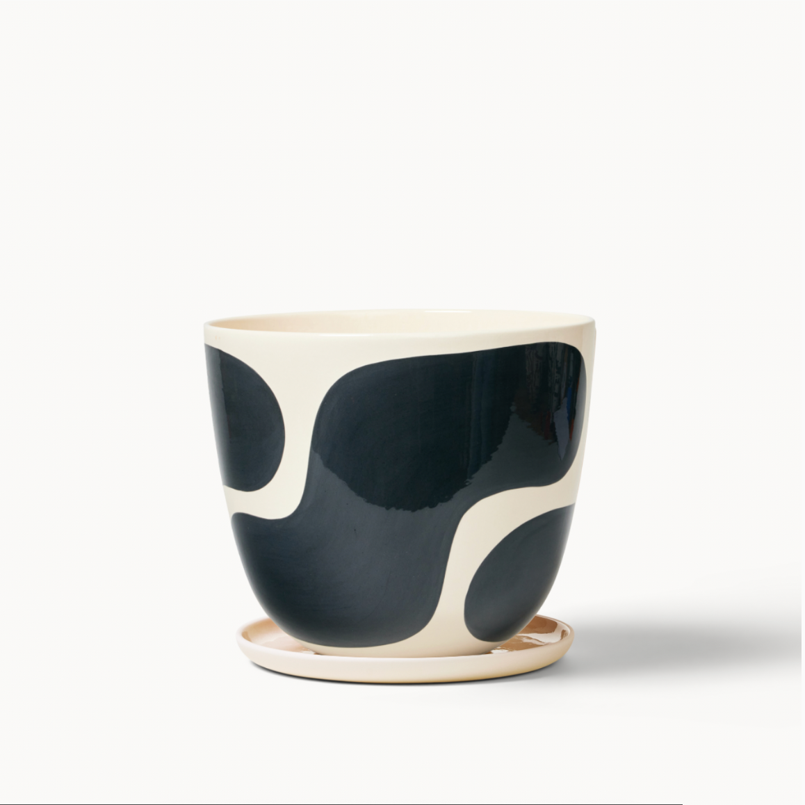 Black Color Block Planters (gloss): Small