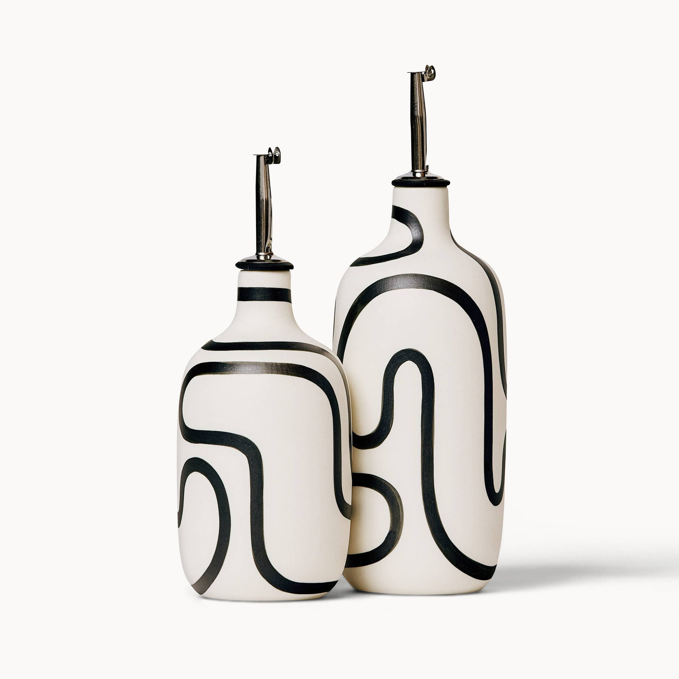 Oil / Vinegar Cruets - Black Outline: Tall
