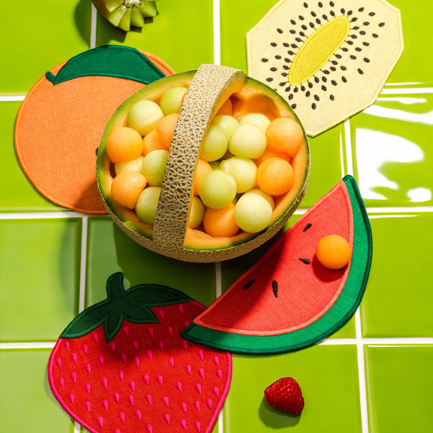 Fruit Salad Cocktail Napkins - Set Of 4
