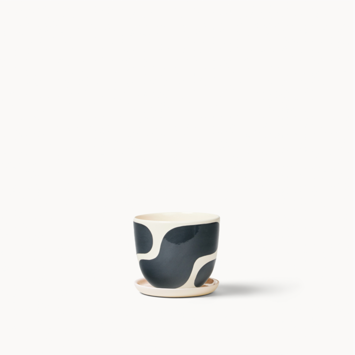 Black Color Block Planters (gloss): Small