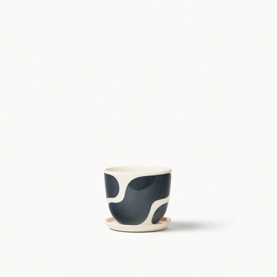 Black Color Block Planters (gloss): Small