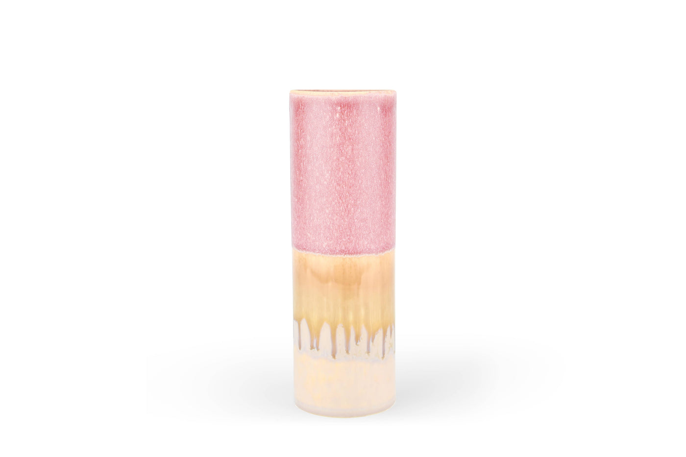 Pink and Mustard Cylinder Vase: Extra Large