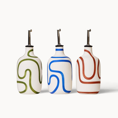 Oil / Vinegar Cruets - Cobalt Outline: Short