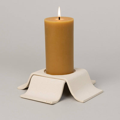 Virginia Sin Noor Pillar Candleholder Tall, Bone