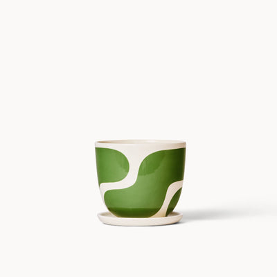 Meadow Color Block Planters (gloss): Large + Saucer