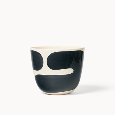 Black Color Block Planters (gloss): Small