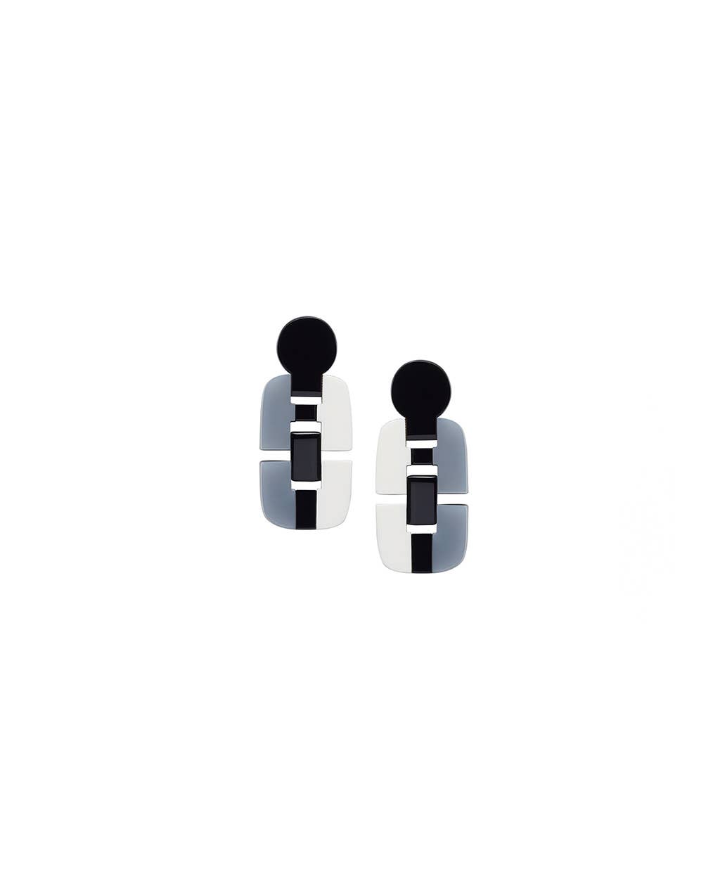 Panorama Link Earrings Black
