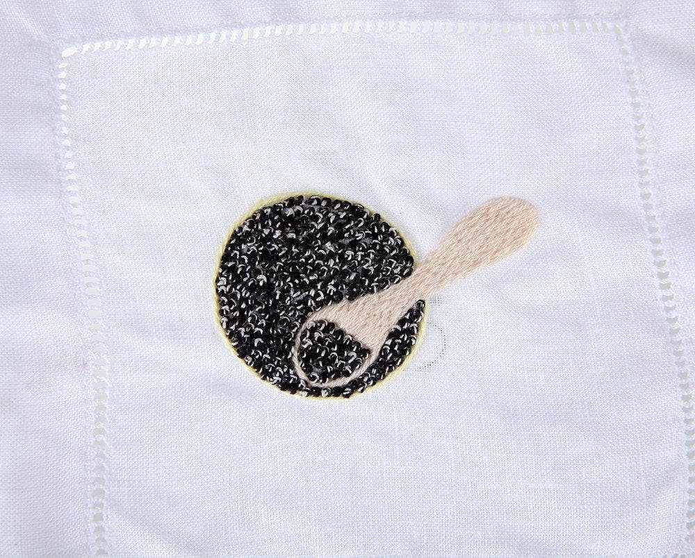 Caviar Cocktail Napkins: Set of 4