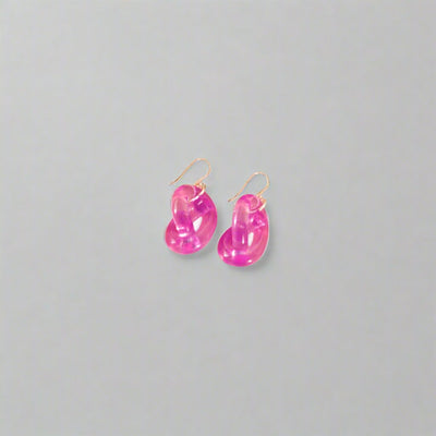 Magenta Knot Earrings