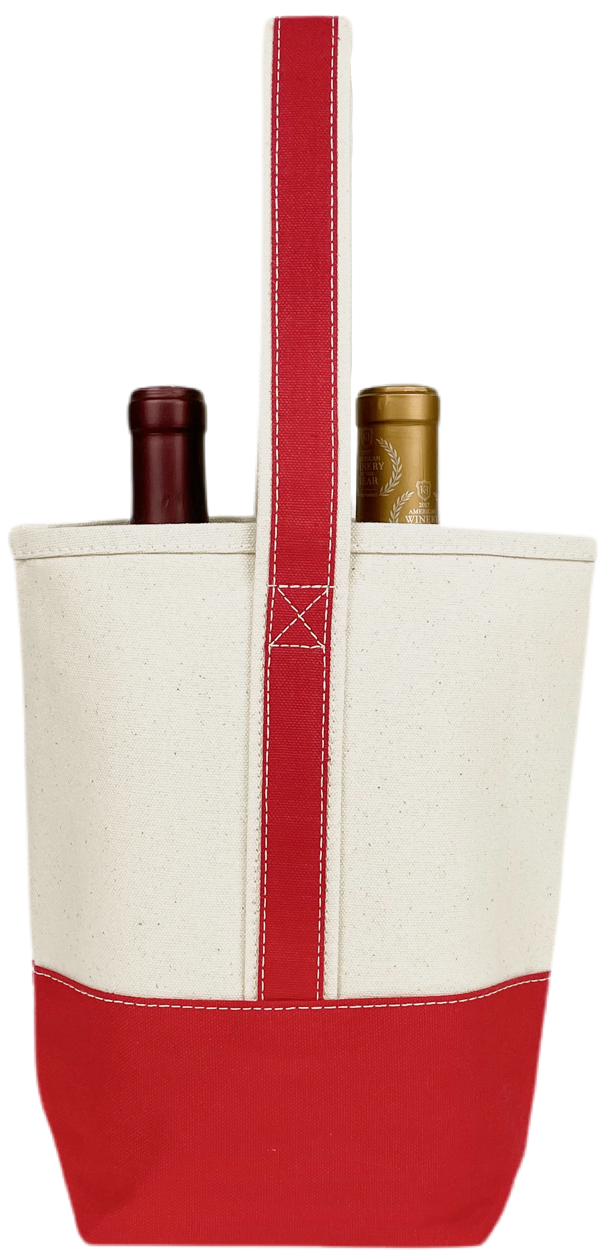 Double Wine Tote Bag: Maroon Red