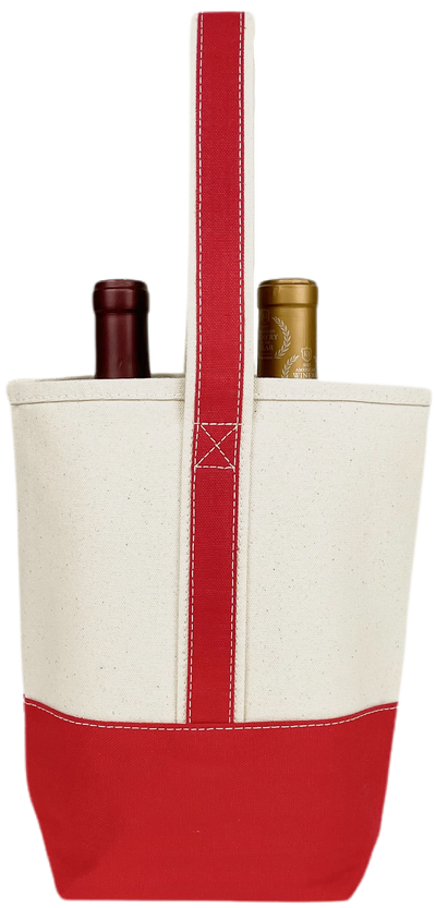 Double Wine Tote Bag: Maroon Red