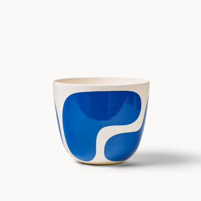 Cobalt Color Block Planters (gloss): Small + Saucer