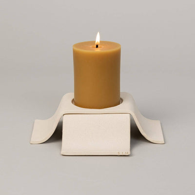 Virginia Sin Noor Pillar Candleholder Tall, Bone