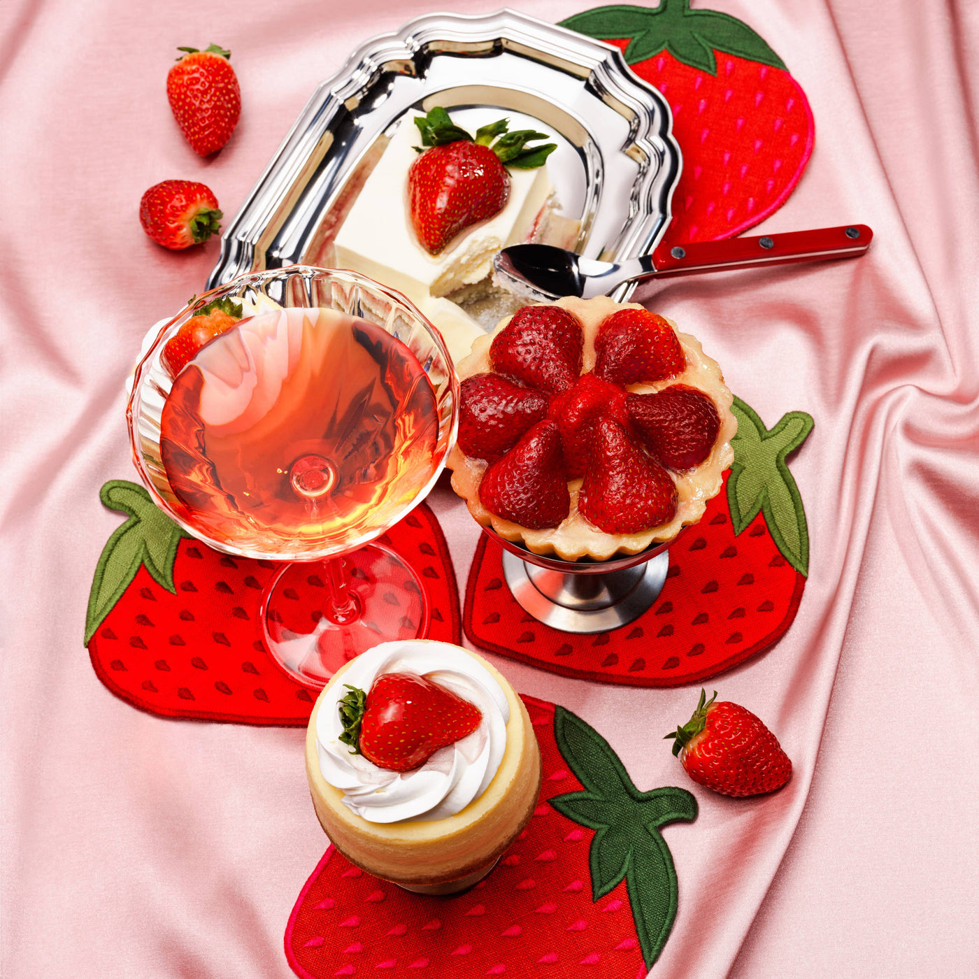 Strawberry Cocktail Napkins - Set Of 4