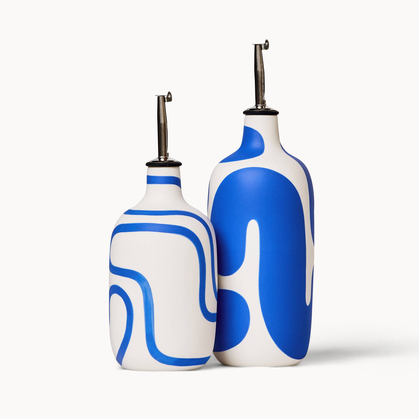 Oil / Vinegar Cruets - Cobalt Outline: Short
