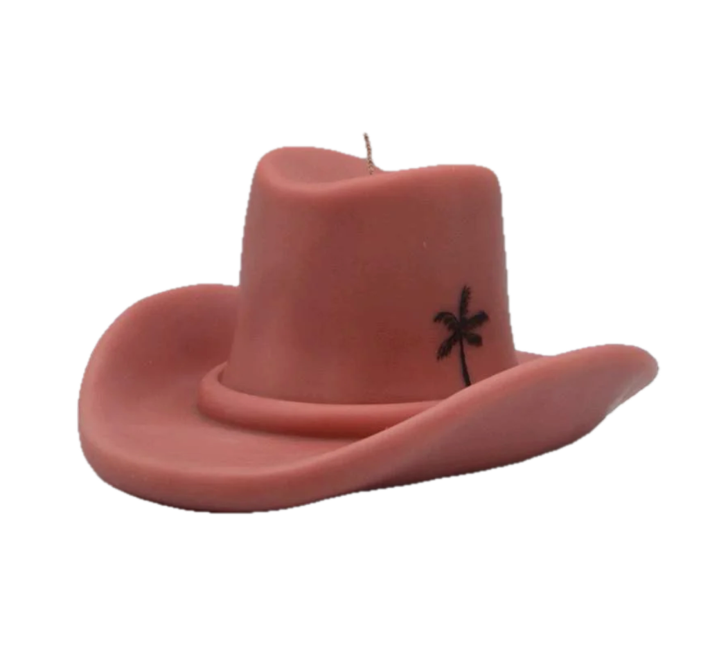 Cowboy Hat Candle with Palm Tree