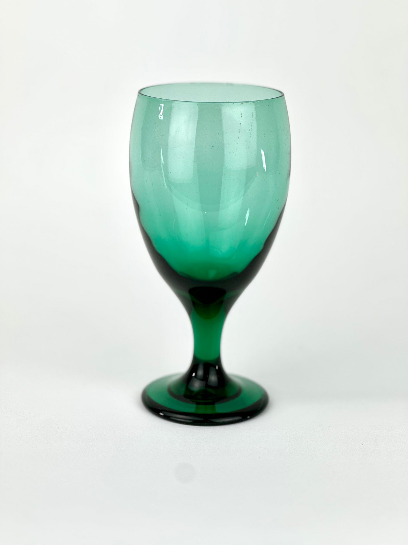 2 Vintage Green Water Glasses