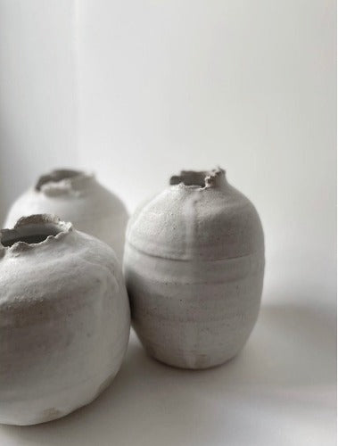 Round White Vase by Silene Fry Atelier