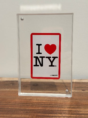 I Love NY Card Framed in 4 x 6 Original Magnet Frame