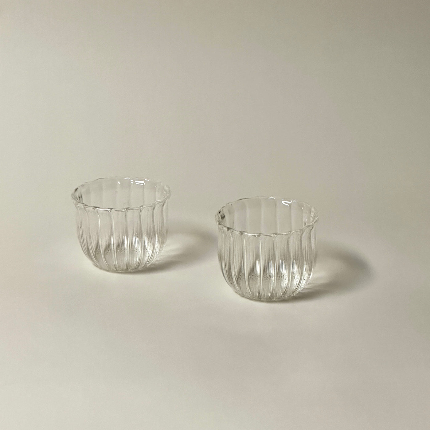 Petite Ribbed Glass Set, Set of 2