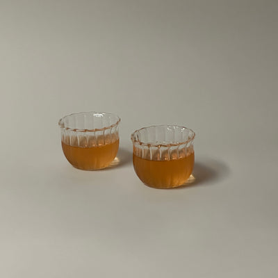 Petite Ribbed Glass Set, Set of 2