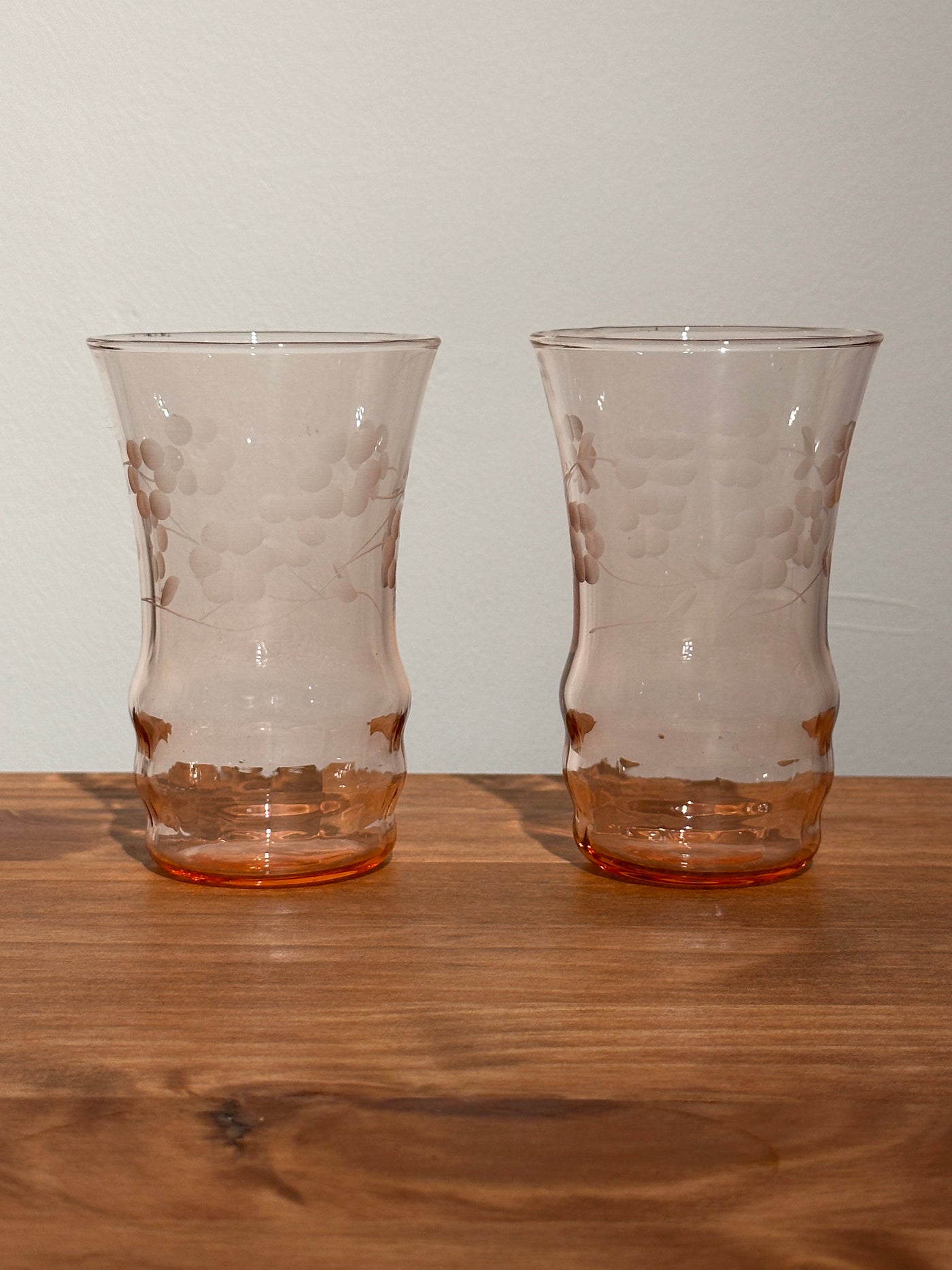 Pink Vintage Water Glasses - Set of 2