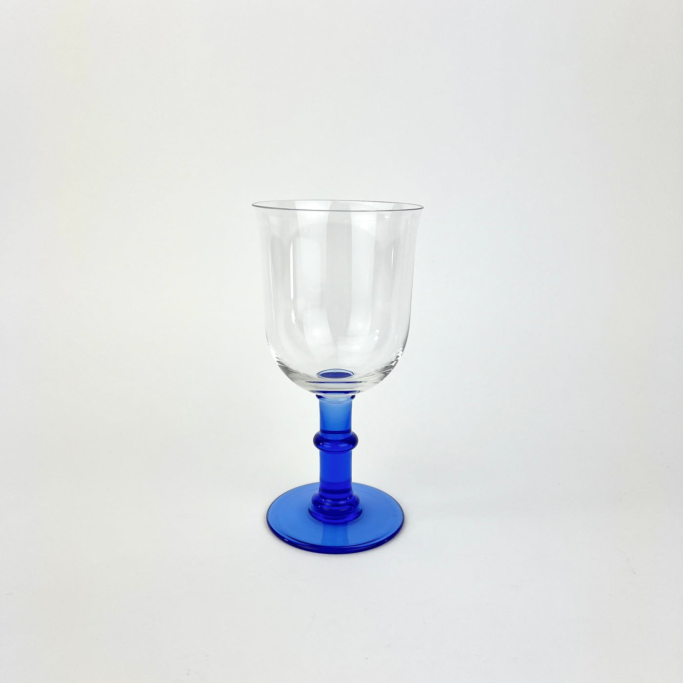 Set of 2 Vintage Wine Glass with Blue Stem