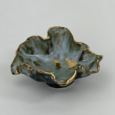 You Are Beautiful Blue & Gold Dish