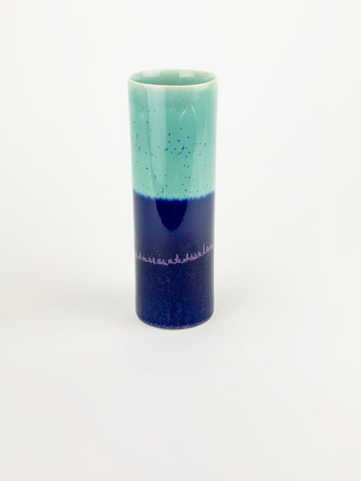 Aqua & Blue Small Cylinder Vase