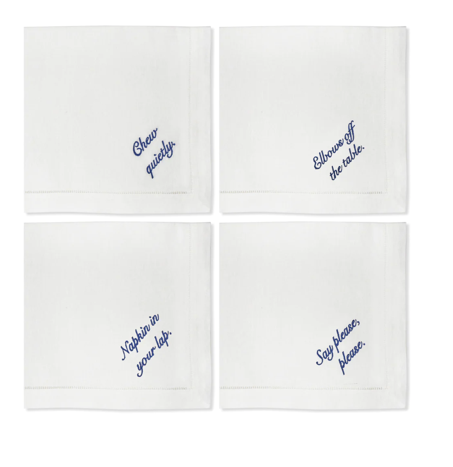 Mind Your Manners Dinner Napkins by Chefanie