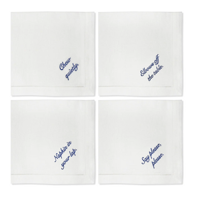 Mind Your Manners Dinner Napkins by Chefanie