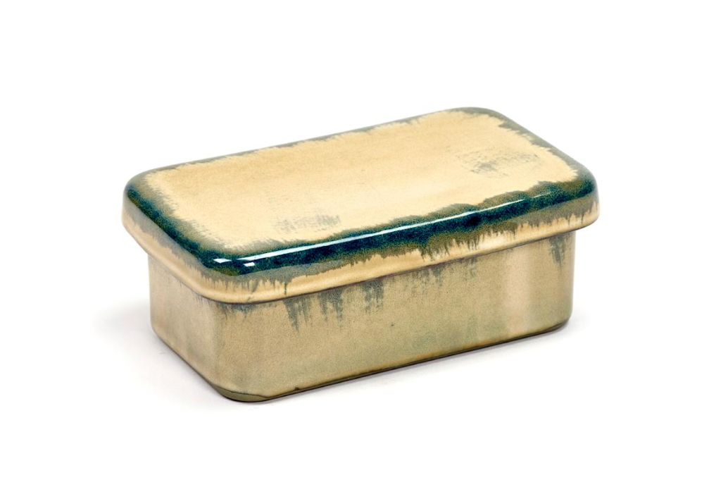 Rectangular Butter Dish in Butter Yellow and Misty Grey