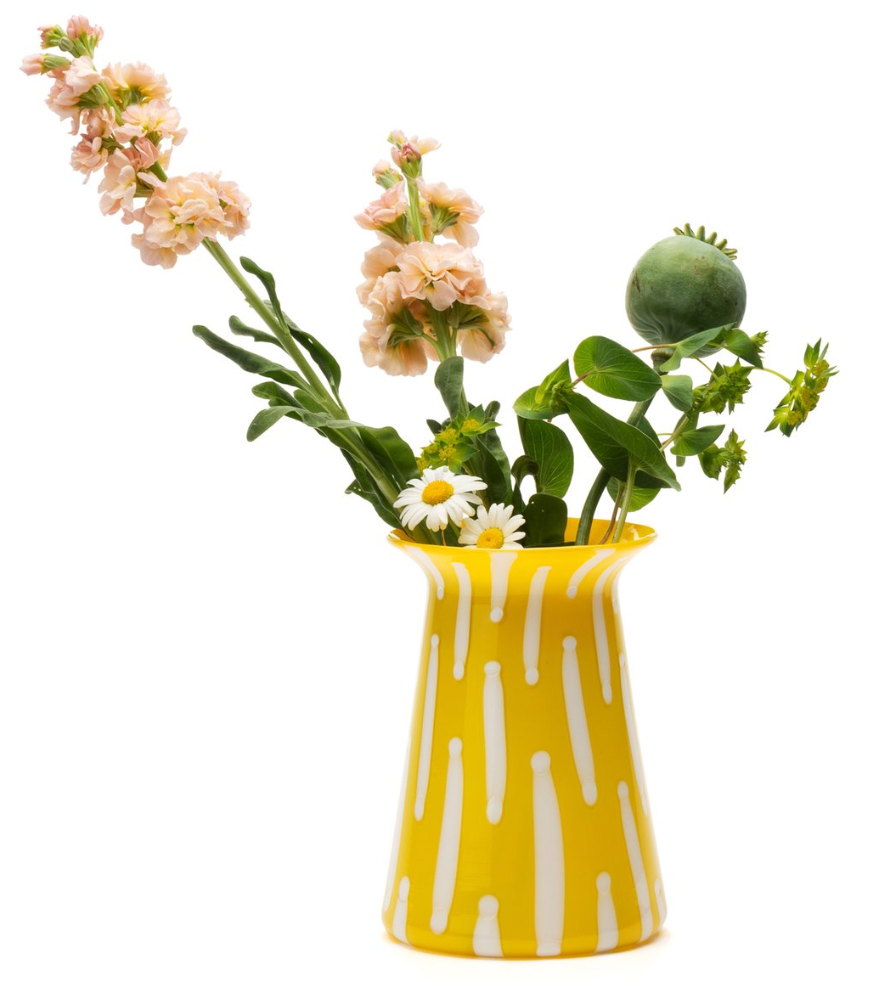Arpeggio Vase in Yellow and White