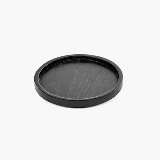 Small Black Wood Coasters - set of two