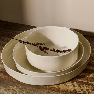 Lauren HB Trega Matte White Serving Bowl: Medium