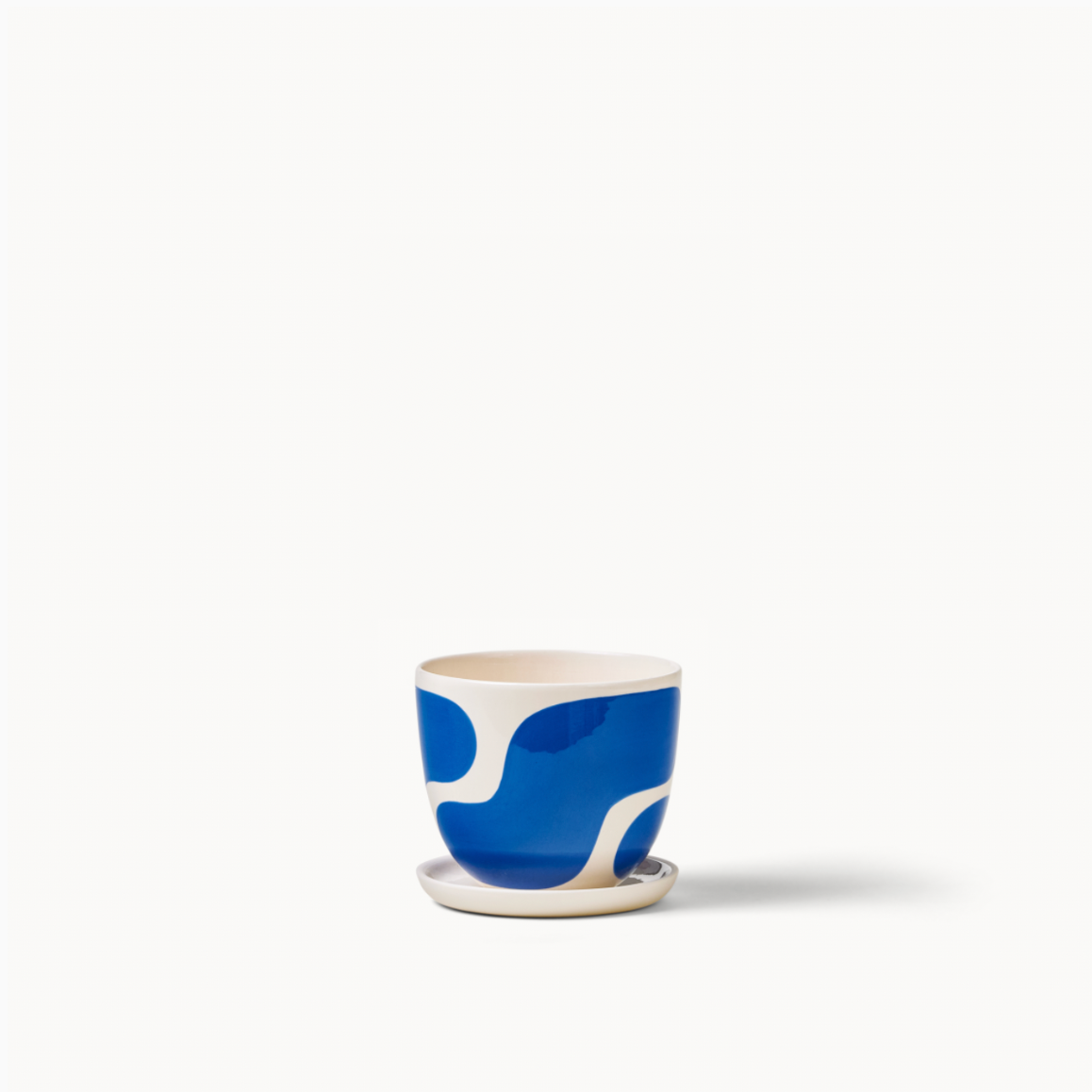 Cobalt Color Block Planters (gloss): Small + Saucer
