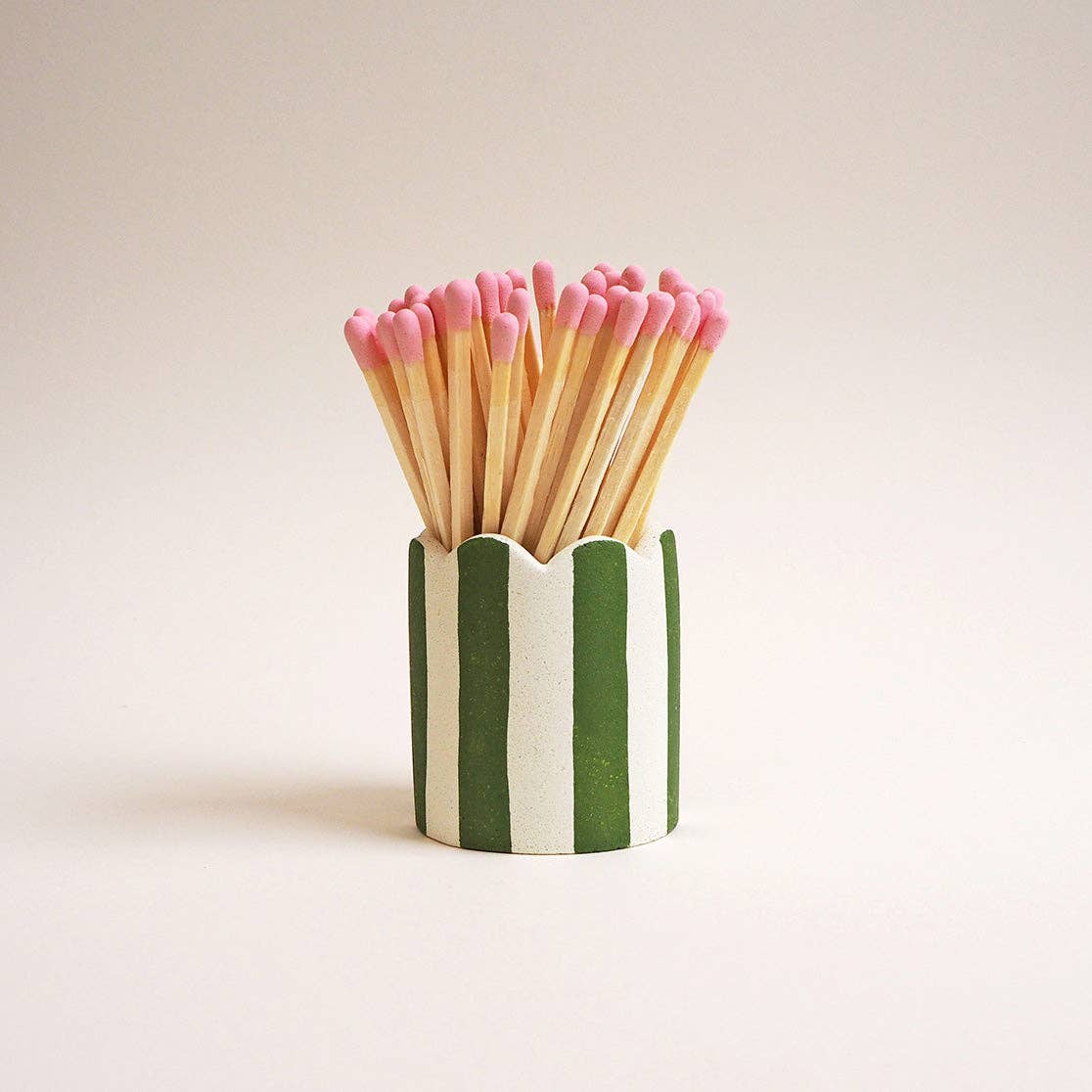 Green Stripe & Light Pink Matches