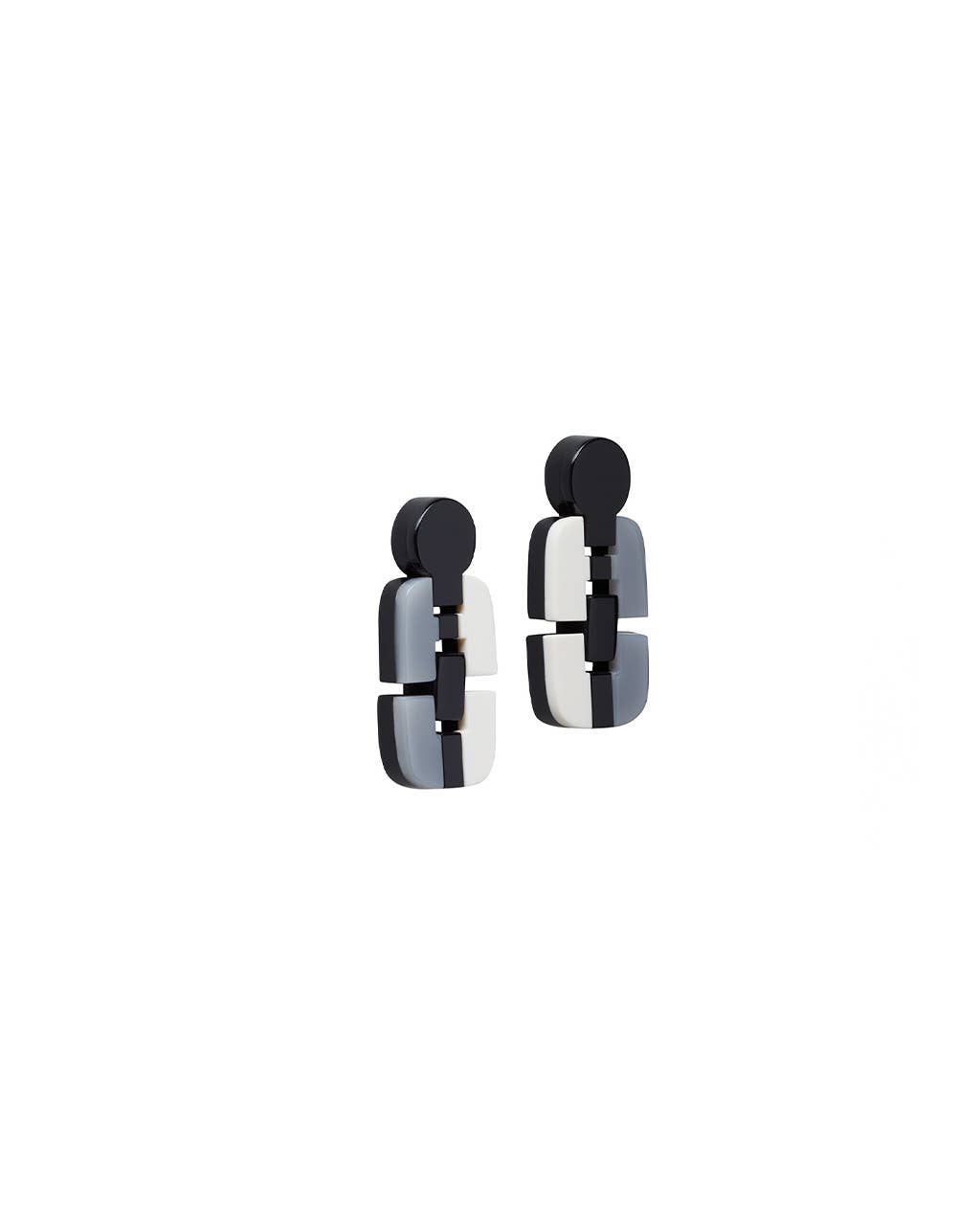 Panorama Link Earrings Black
