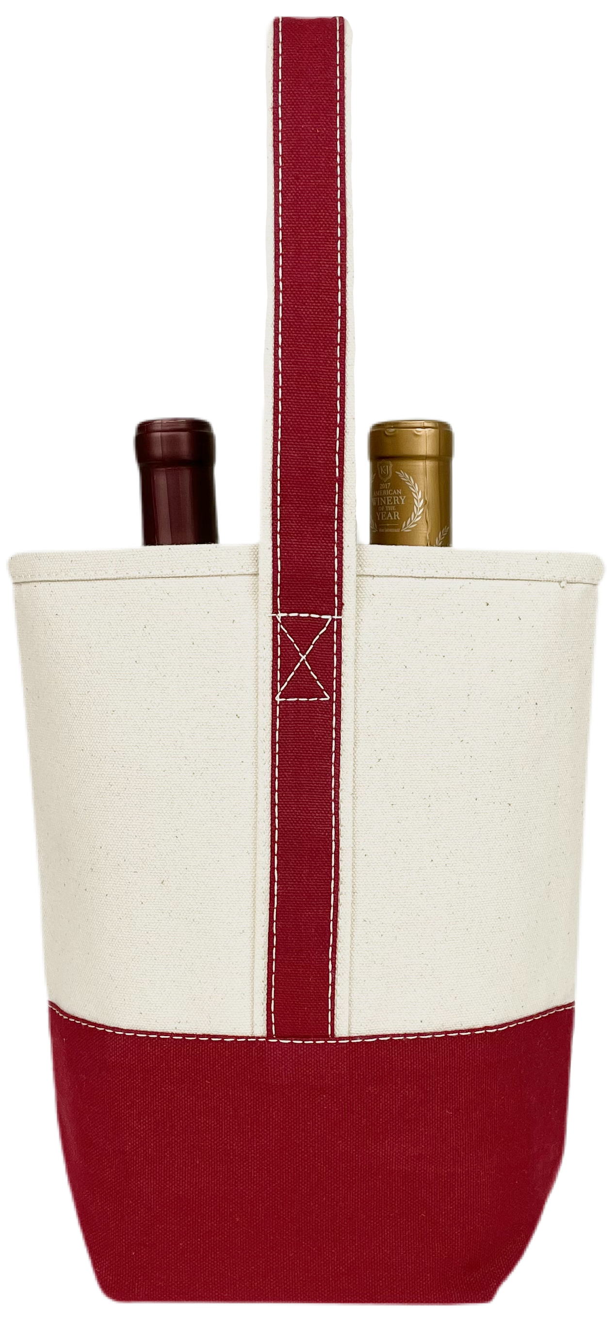 Double Wine Tote Bag: Maroon Red