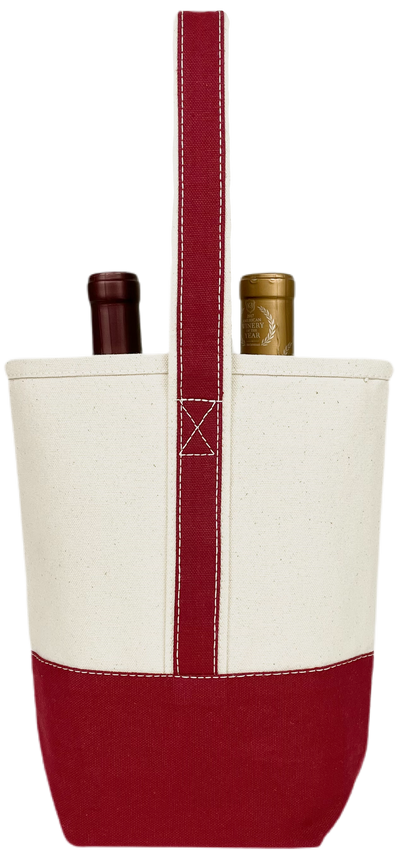 Double Wine Tote Bag: Maroon Red