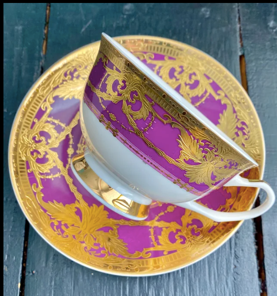Purple Perfection Bless your heart teacup and saucer