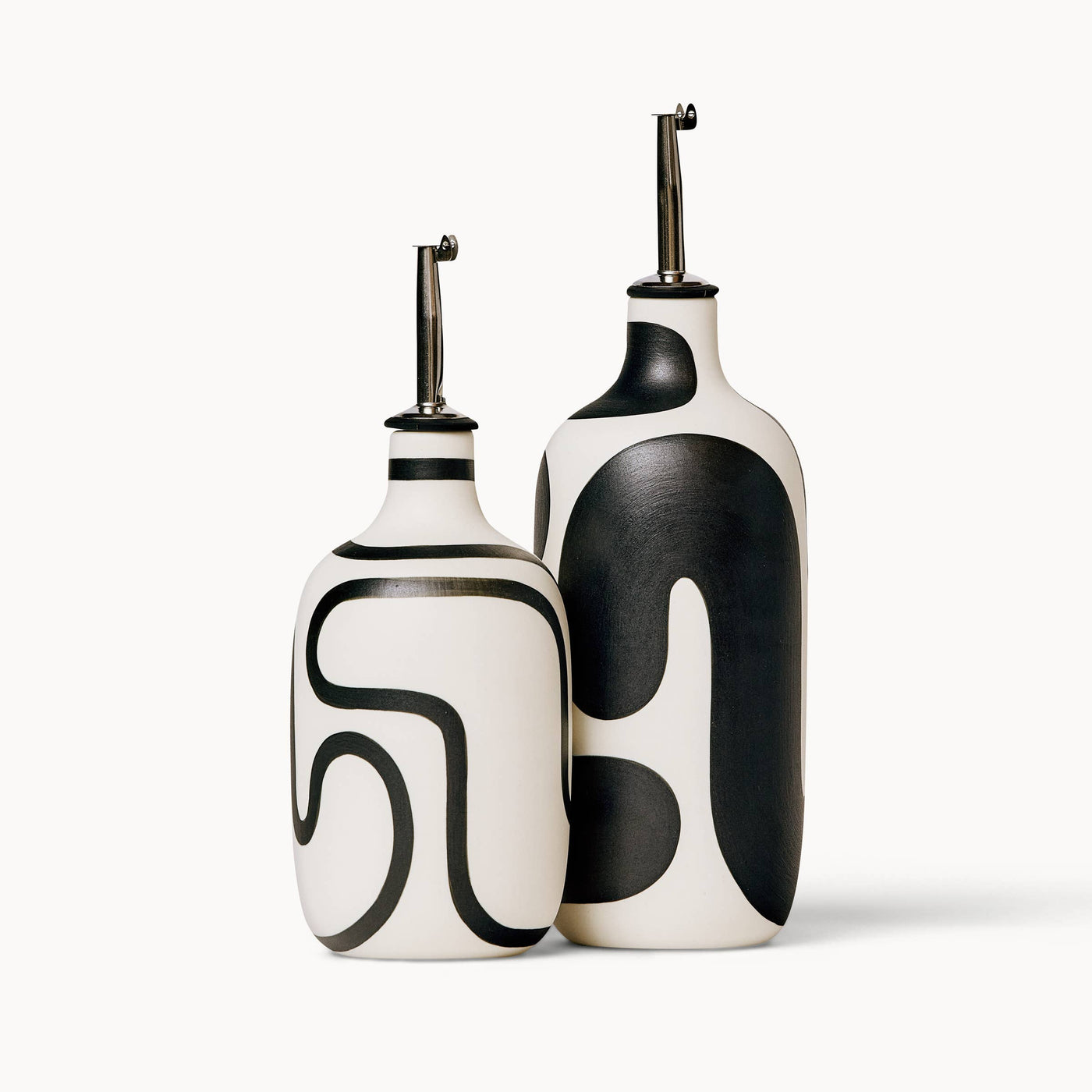 Oil / Vinegar Cruets - Black Outline: Tall