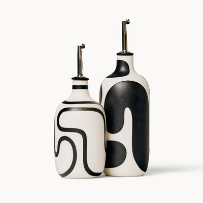 Oil / Vinegar Cruets - Black Outline: Tall