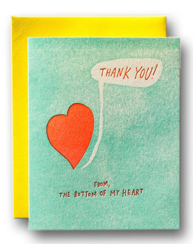 Thank You From The Bottom Of My Heart Thank You Card - The Grey Pearl