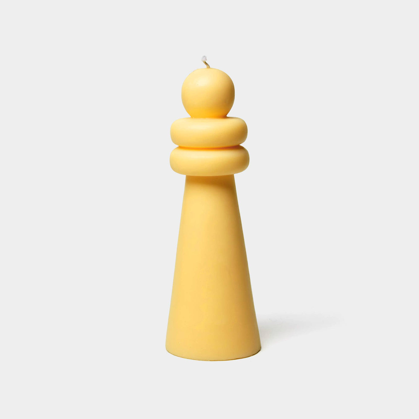 Yellow Con Spindle Candle by Carl Durkow