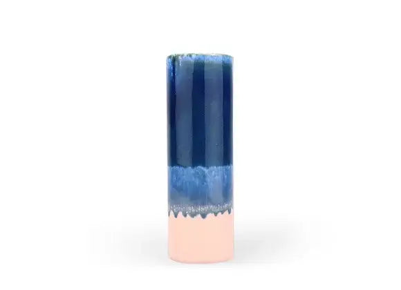 Blues & Pink Small Cylinder Vase