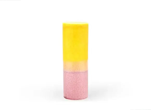 Yellow & Pink Small Cylinder Vase